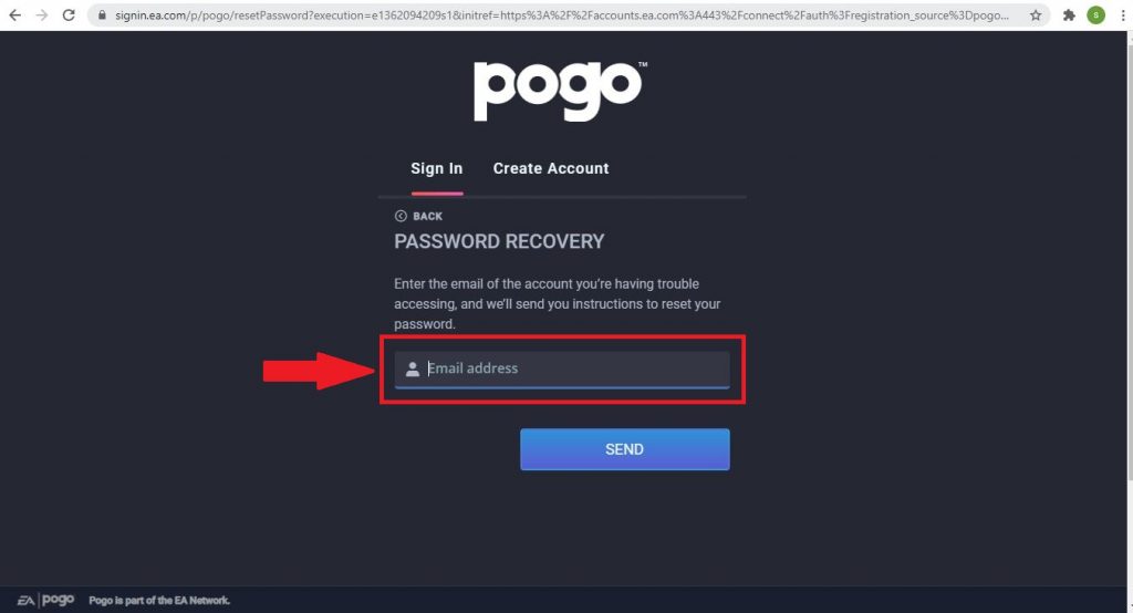 Recover Pogo Account Password